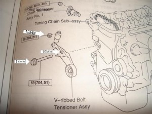 Fixing a Broken Bolt of the Serpentine Belt Tensioner (Toyota Corolla)