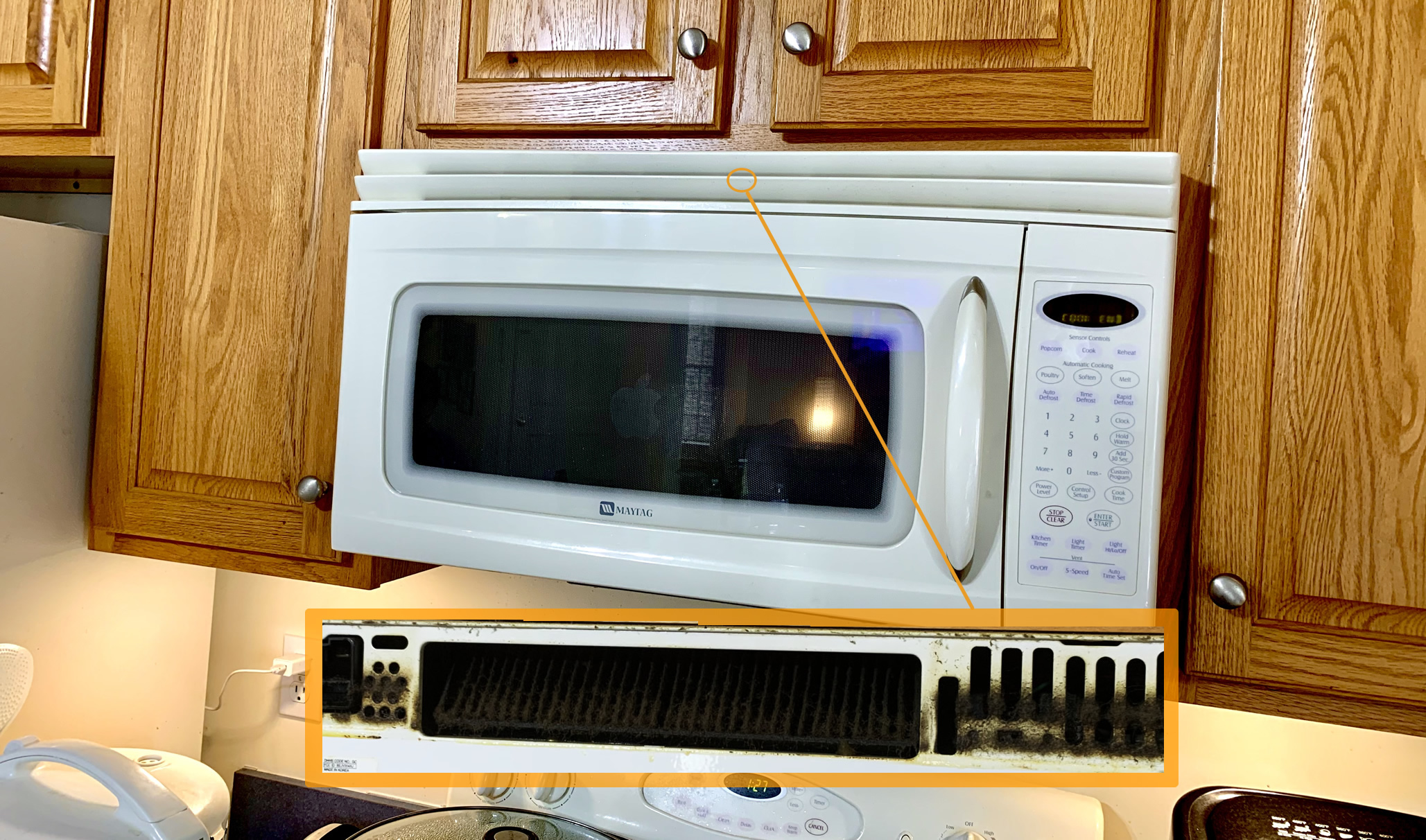 Microwave with Exhaust Fan might have an additional top air filter and